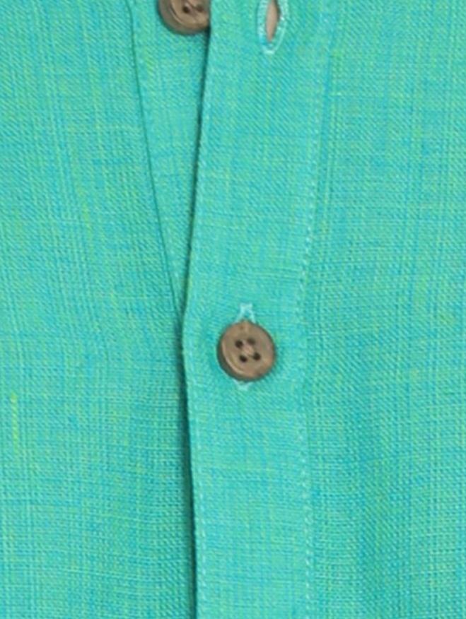 green cotton kurta - 17864025 - Zoom Image - 2