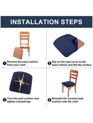 seat covers for dining room chairs stretch spandex , navy blue - 17864036 - Standard Image - 5