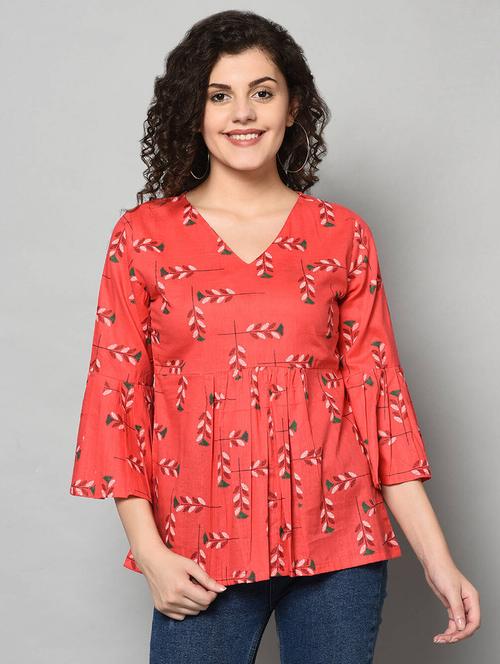 bell sleeved printed tunic - 17864166 - Standard Image - 1