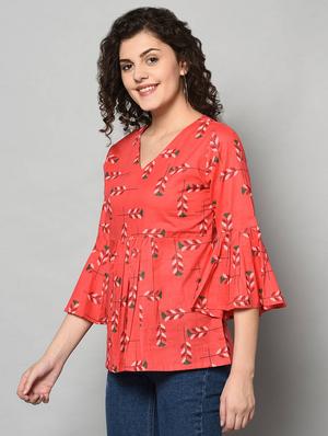 bell sleeved printed tunic - 17864166 - Standard Image - 2