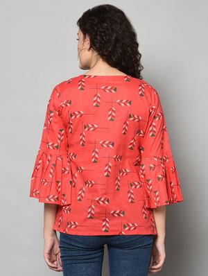 bell sleeved printed tunic - 17864166 - Standard Image - 3