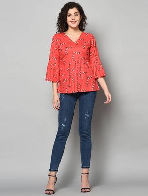 bell sleeved printed tunic - 17864166 - Standard Image - 4