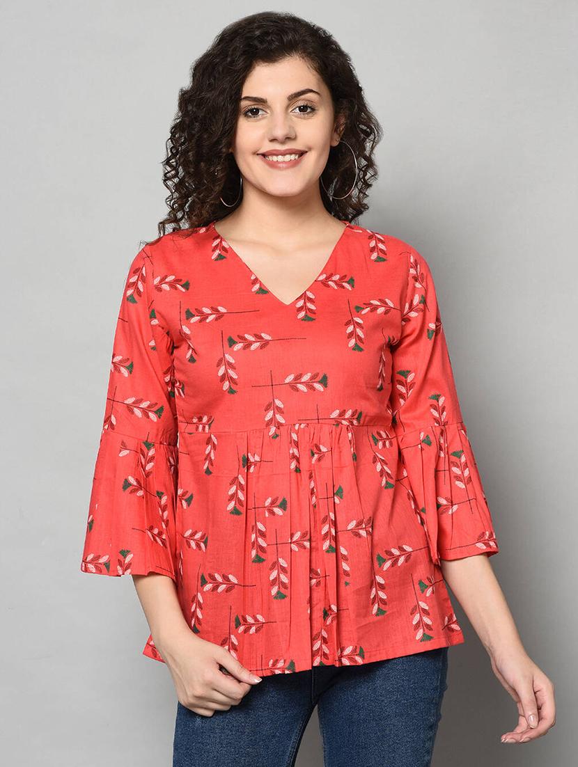 bell sleeved printed tunic - 17864166 - Zoom Image - 1