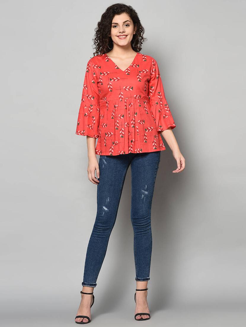 bell sleeved printed tunic - 17864166 - Zoom Image - 4