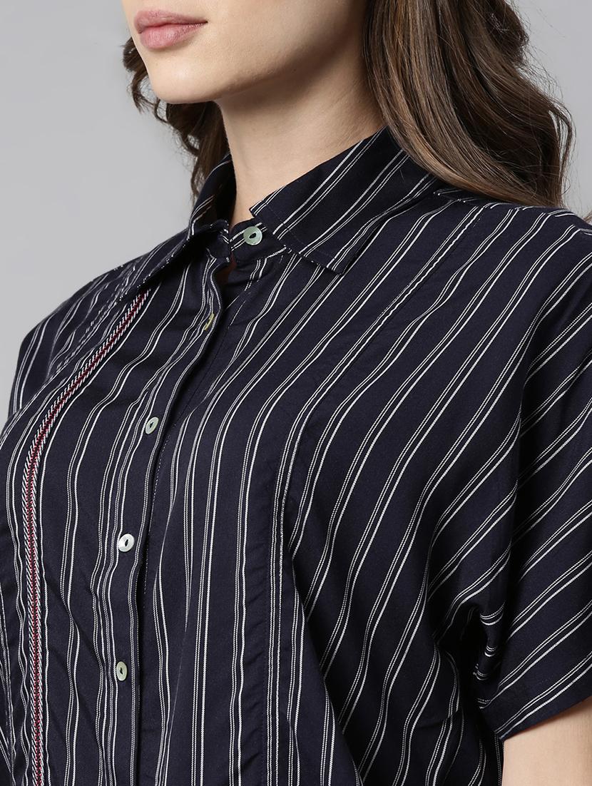 tie front striped top - 17864192 - Zoom Image - 6
