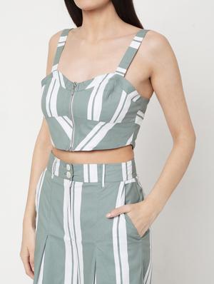 striped crop with culottes set - 17864357 - Standard Image - 4