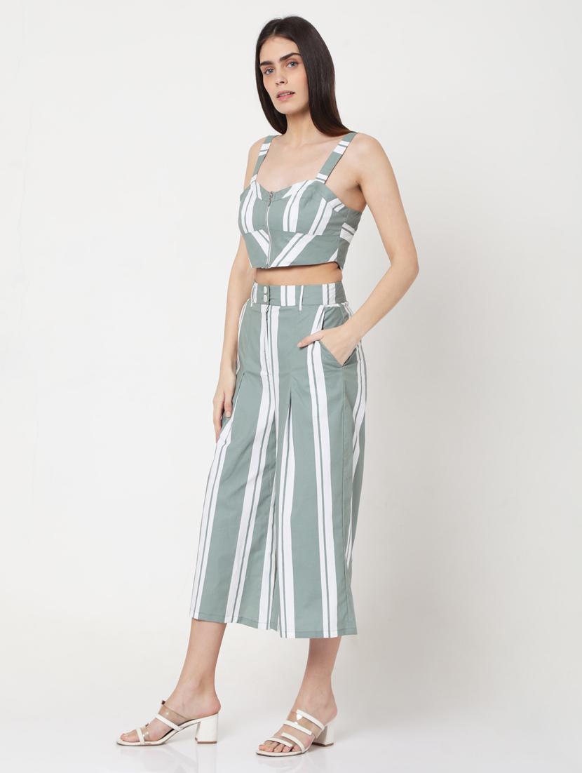 striped crop with culottes set - 17864357 - Zoom Image - 2