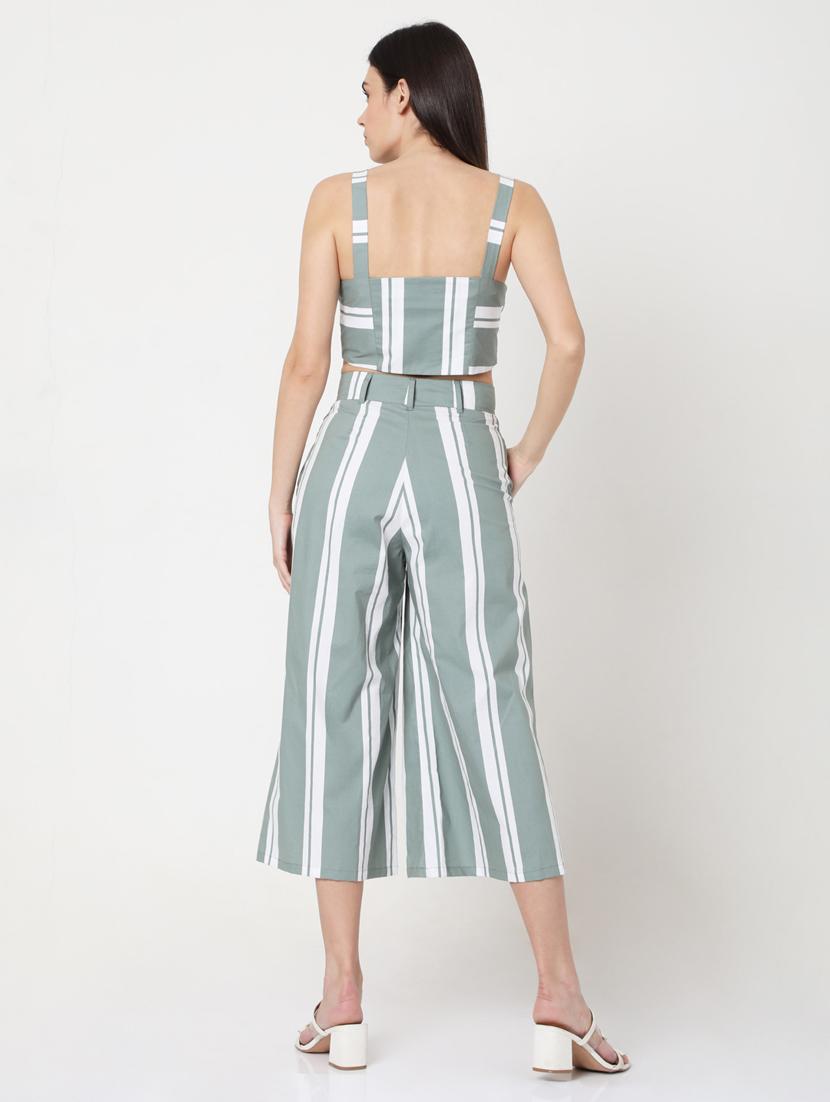 striped crop with culottes set - 17864357 - Zoom Image - 3