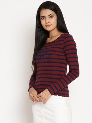 round neck striped tee - 17864409 - Standard Image - 2