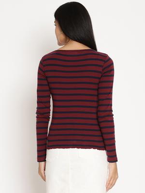 round neck striped tee - 17864409 - Standard Image - 3