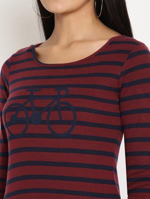round neck striped tee - 17864409 - Standard Image - 5
