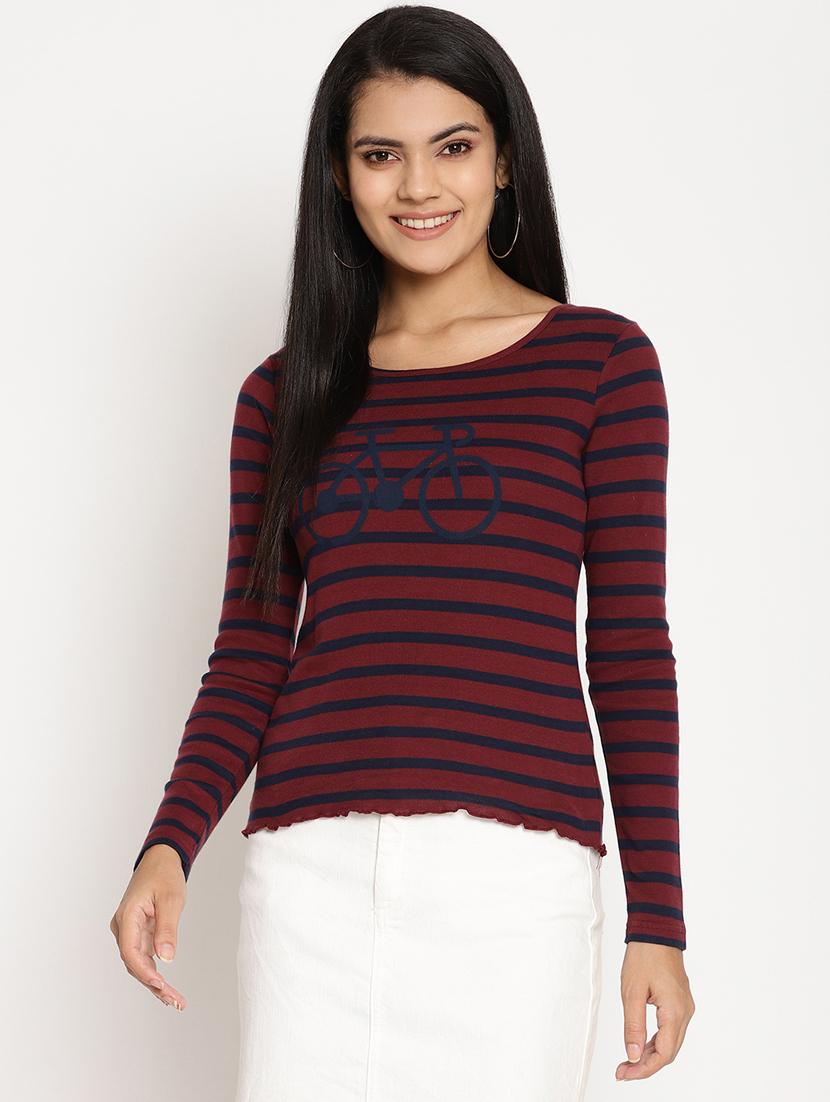 round neck striped tee - 17864409 - Zoom Image - 1