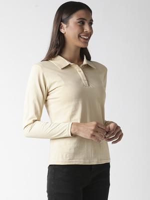 polo neck solid tee - 17865791 - Standard Image - 2