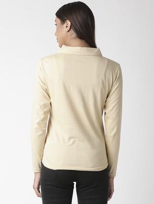 polo neck solid tee - 17865791 - Standard Image - 3