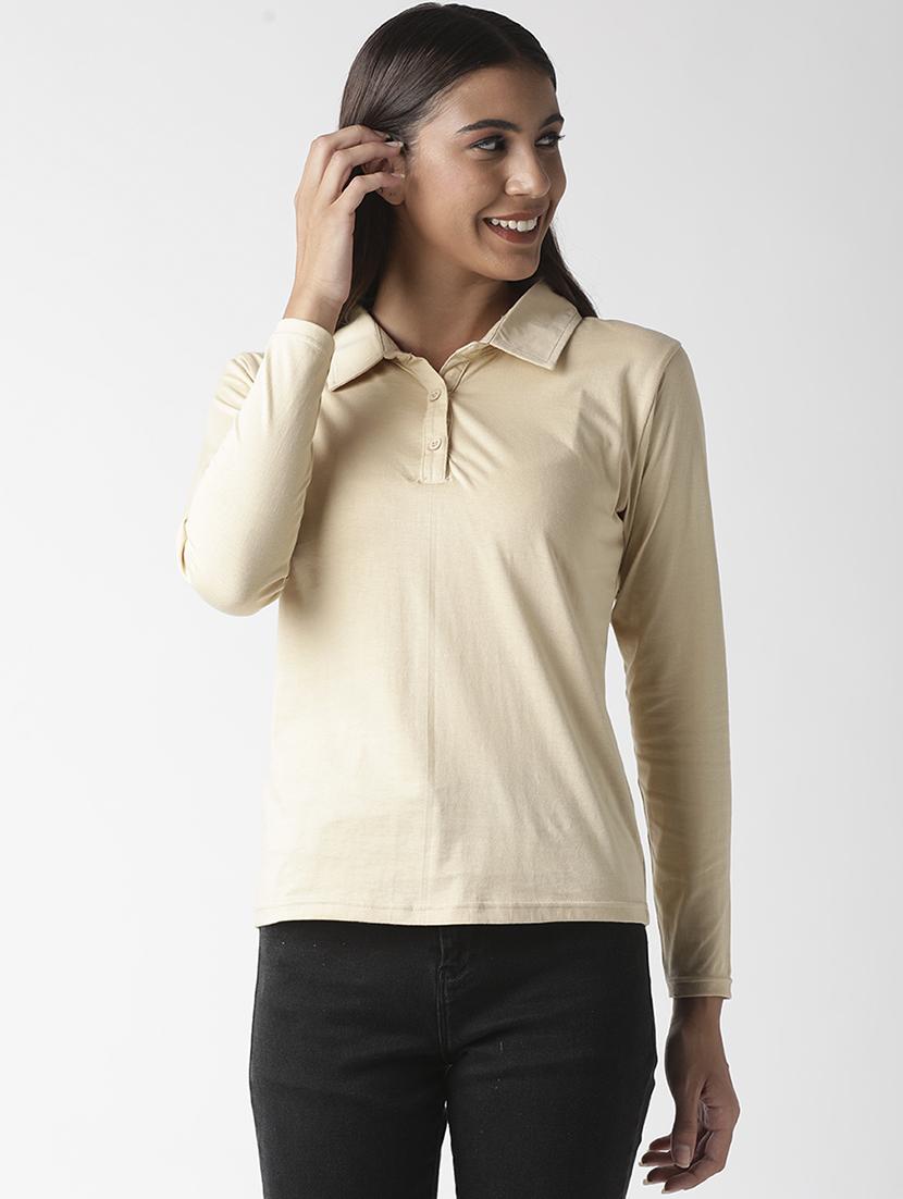 polo neck solid tee - 17865791 - Zoom Image - 1