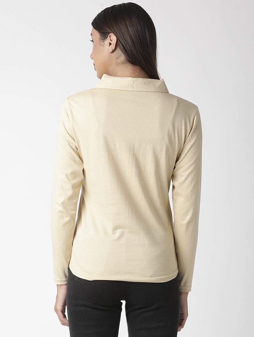 polo neck solid tee - 17865791 - Zoom Image - 3