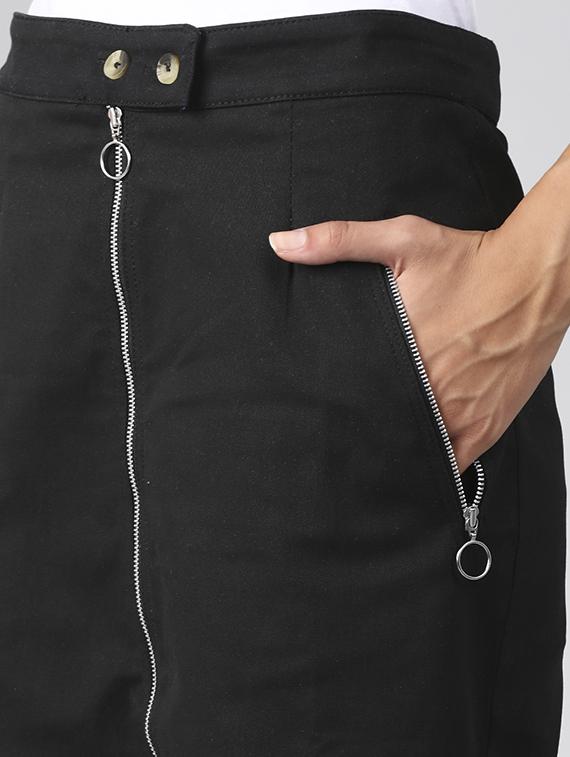 mid rise solid denim skirt - 17865802 - Zoom Image - 5
