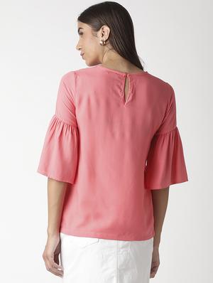 bell sleeved solid top - 17865833 - Standard Image - 3