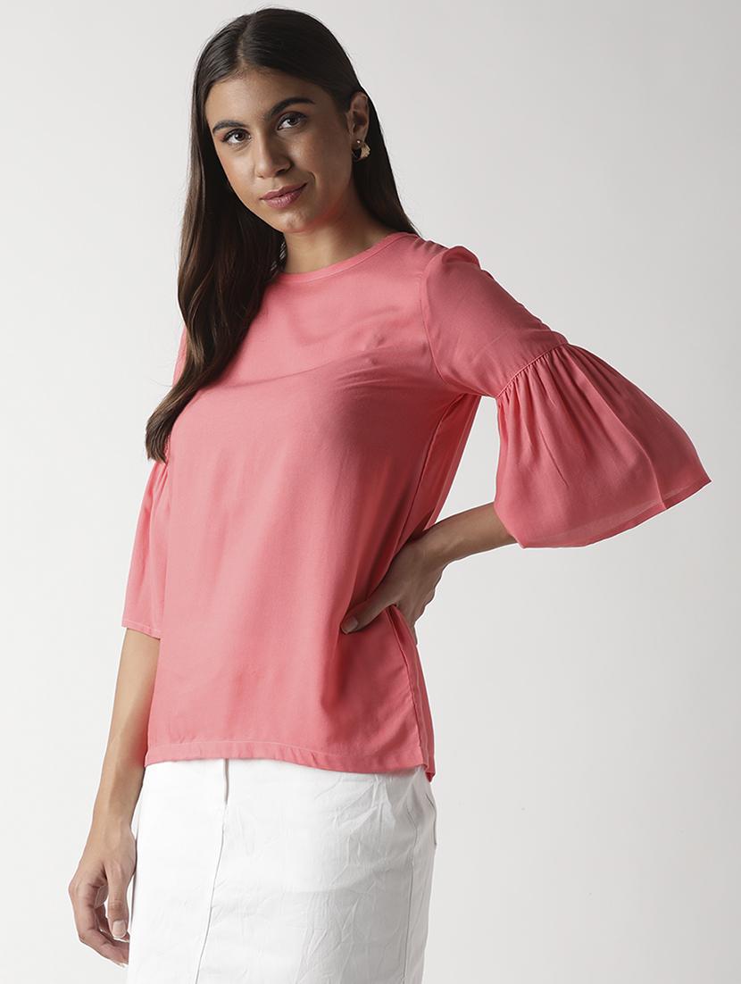 bell sleeved solid top - 17865833 - Zoom Image - 2
