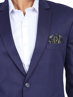 blue solid single breasted formal blazer - 17865894 - Standard Image - 4