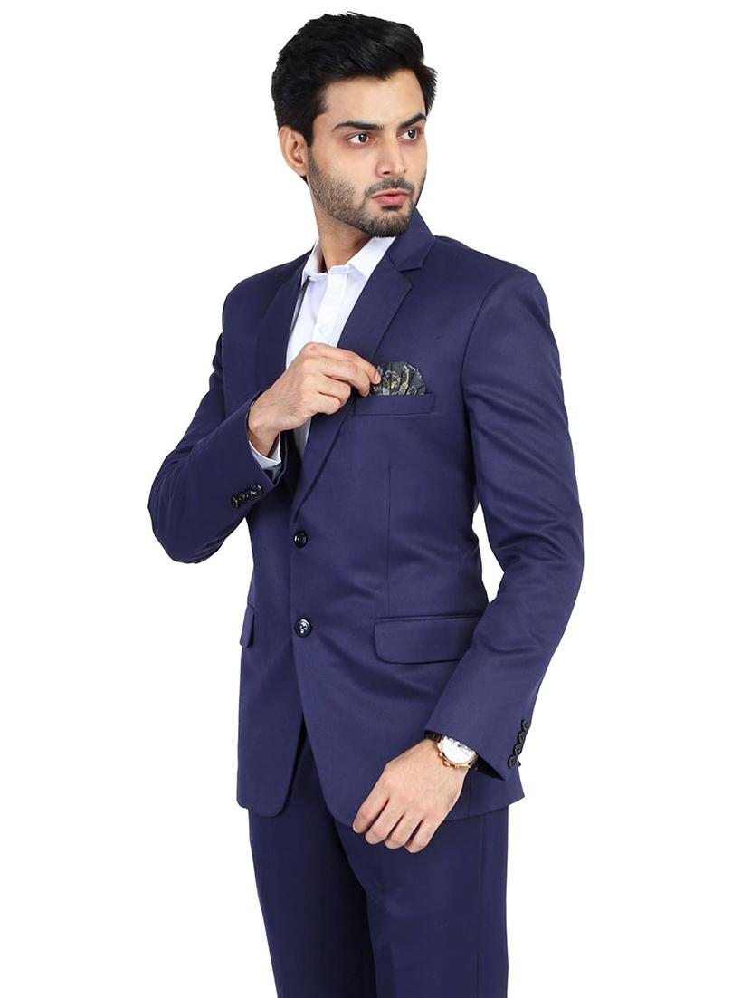 blue solid single breasted formal blazer - 17865894 - Zoom Image - 2