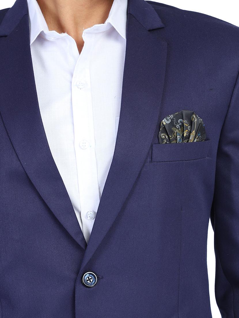 blue solid single breasted formal blazer - 17865894 - Zoom Image - 4
