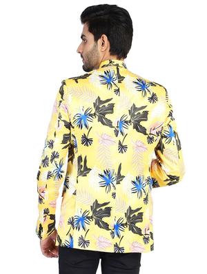 yellow printed bandhgalas formal blazer - 17865895 - Standard Image - 3
