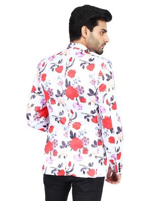 white floral bandhgalas formal blazer - 17865896 - Standard Image - 3