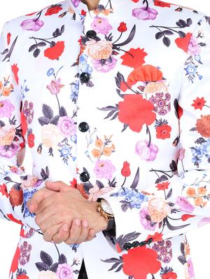 white floral bandhgalas formal blazer - 17865896 - Standard Image - 4