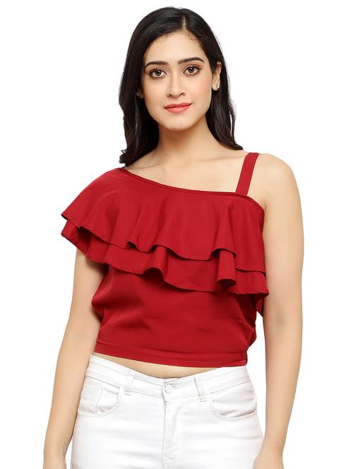 single sleeved crop top - 17866675 - Standard Image - 1
