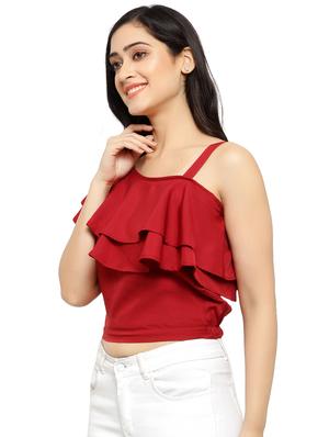 single sleeved crop top - 17866675 - Standard Image - 2