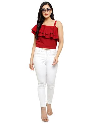 single sleeved crop top - 17866675 - Standard Image - 4