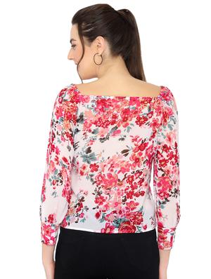 square neck floral top - 17866685 - Standard Image - 3