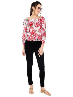 square neck floral top - 17866685 - Standard Image - 4