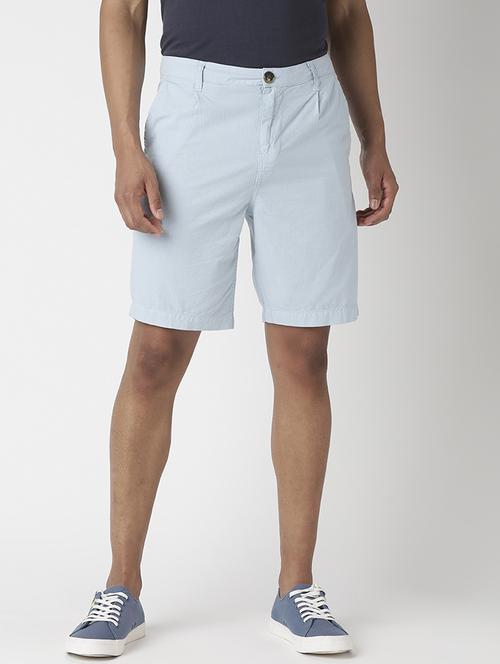 light blue solid bermuda shorts - 17866818 - Very Small Image - 1