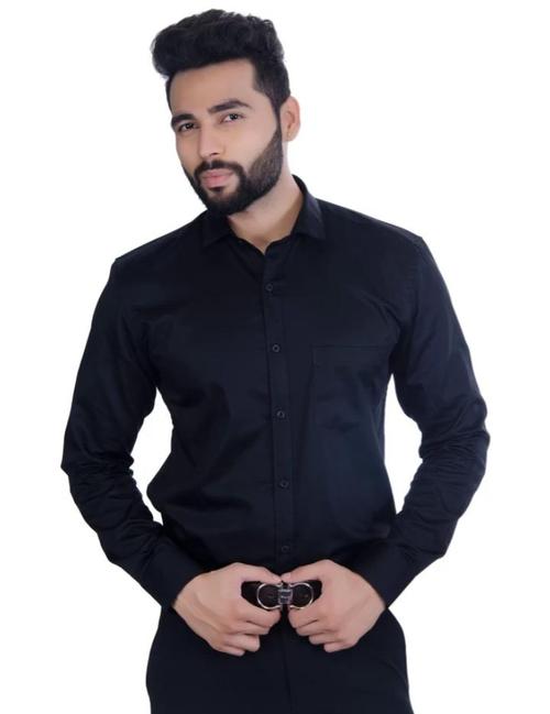 black cotton formal shirt - 17866961 - Standard Image - 1