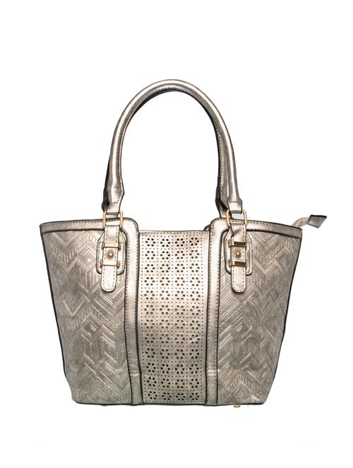 grey leatherette (pu) regular handbag - 17866992 - Standard Image - 1