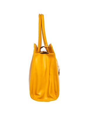 yellow leatherette (pu) regular handbag - 17867002 - Standard Image - 5