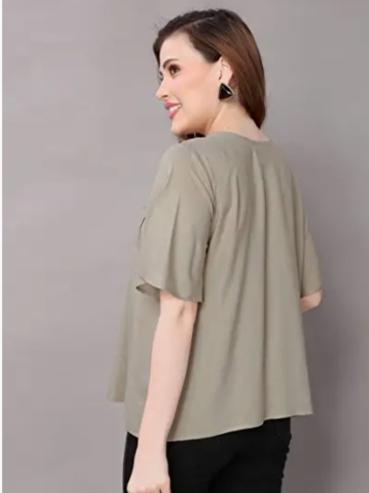 grey crepe top - 17867057 - Standard Image - 1