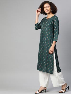printed straight kurta - 17867131 - Standard Image - 2