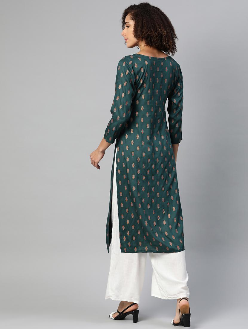 printed straight kurta - 17867131 - Zoom Image - 3