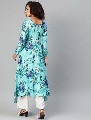printed flared kurta - 17867132 - Standard Image - 3