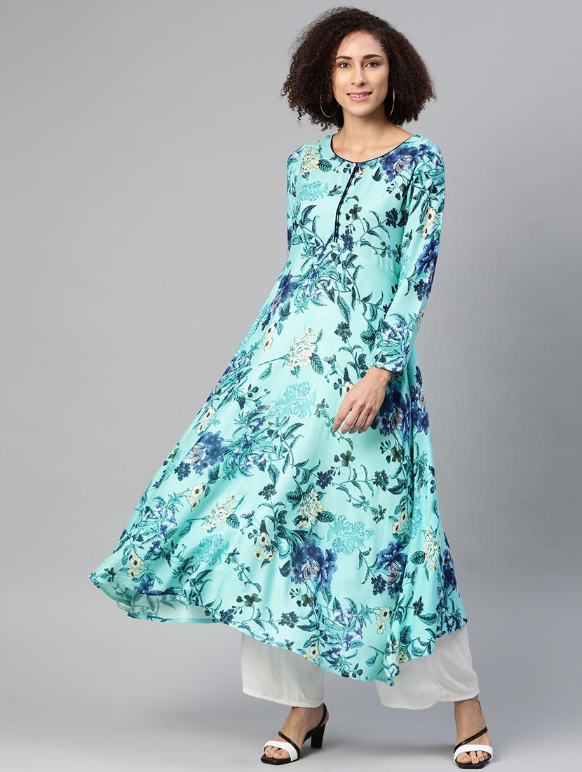 printed flared kurta - 17867132 - Zoom Image - 1