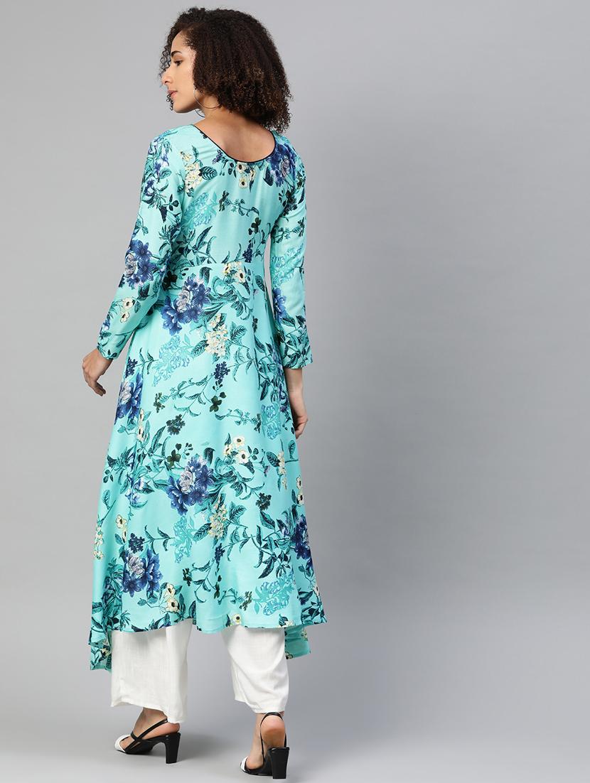printed flared kurta - 17867132 - Zoom Image - 3