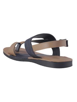 brown leatherette sandals & floater - 17868580 - Standard Image - 3