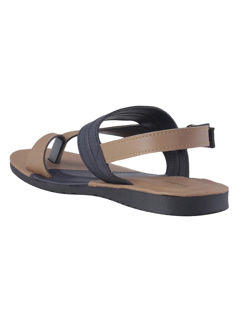brown leatherette sandals & floater - 17868580 - Zoom Image - 3