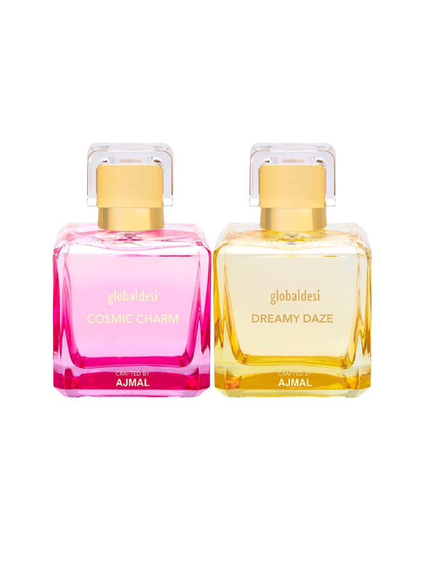 global desi cosmic charm & dreamy daze pack of 2 eau de parfum 100ml for women crafted by ajmal + 2 parfum testers - 17869309 - Zoom Image - 1