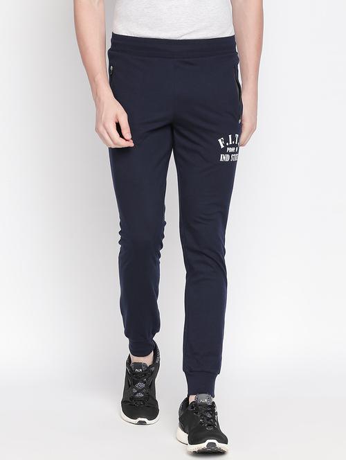 navy blue printed jogger - 17869382 - Standard Image - 1