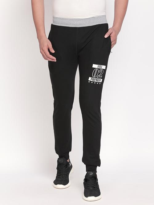 black printed jogger - 17869393 - Standard Image - 1