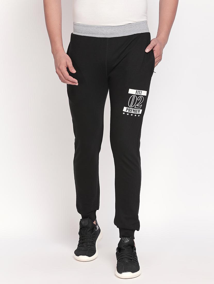 black printed jogger - 17869393 - Zoom Image - 1